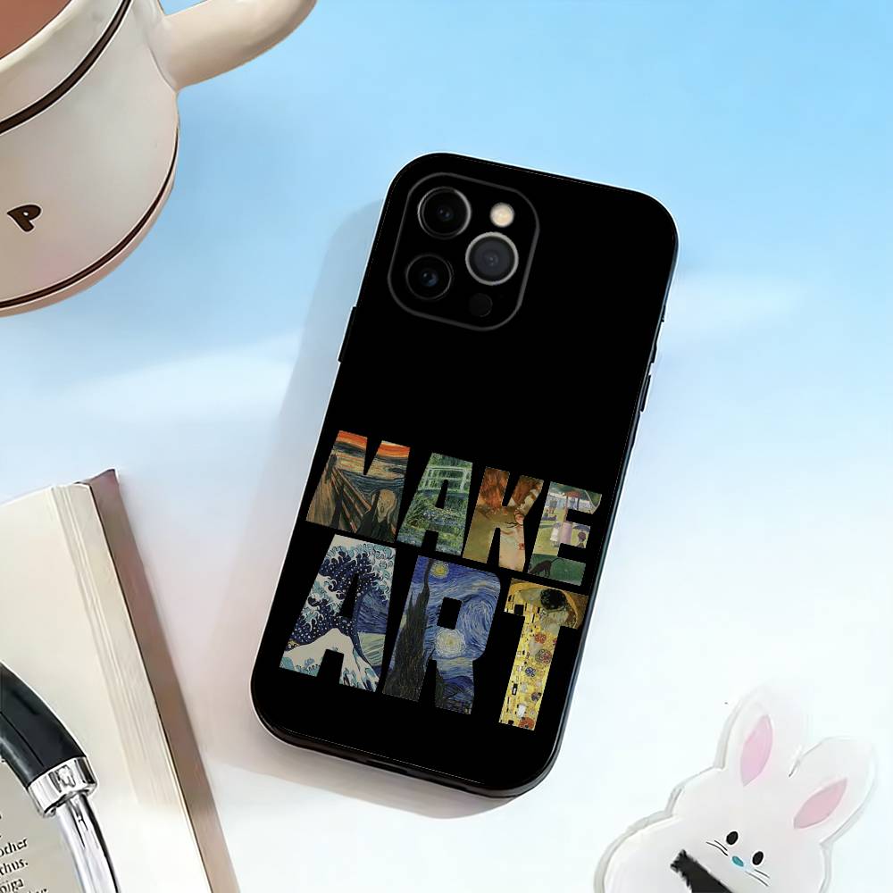 Чехол для телефона Ван Гог Для iPhone 17, 16,15,14,13,12,11 Plus,Pro Max, Другие Мягкий Черный Чехол