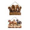 Wooden Animal Sign with 4 Hooks Decorative Hanging Horse Sign Rustic Wall Art Elephant Sign for Holding Keys Bags Scarves Bedroom Entryway Decor