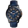 Мужские часы Grant Chronograph с черным и синим циферблатом, синие кожаные FS5061