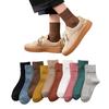 10 пар цветных однотонных термоножек популярный подарок [DAMILY] женские носки, весна/лето, хлопок, стильный, комплект, женские носки, длина, носки,