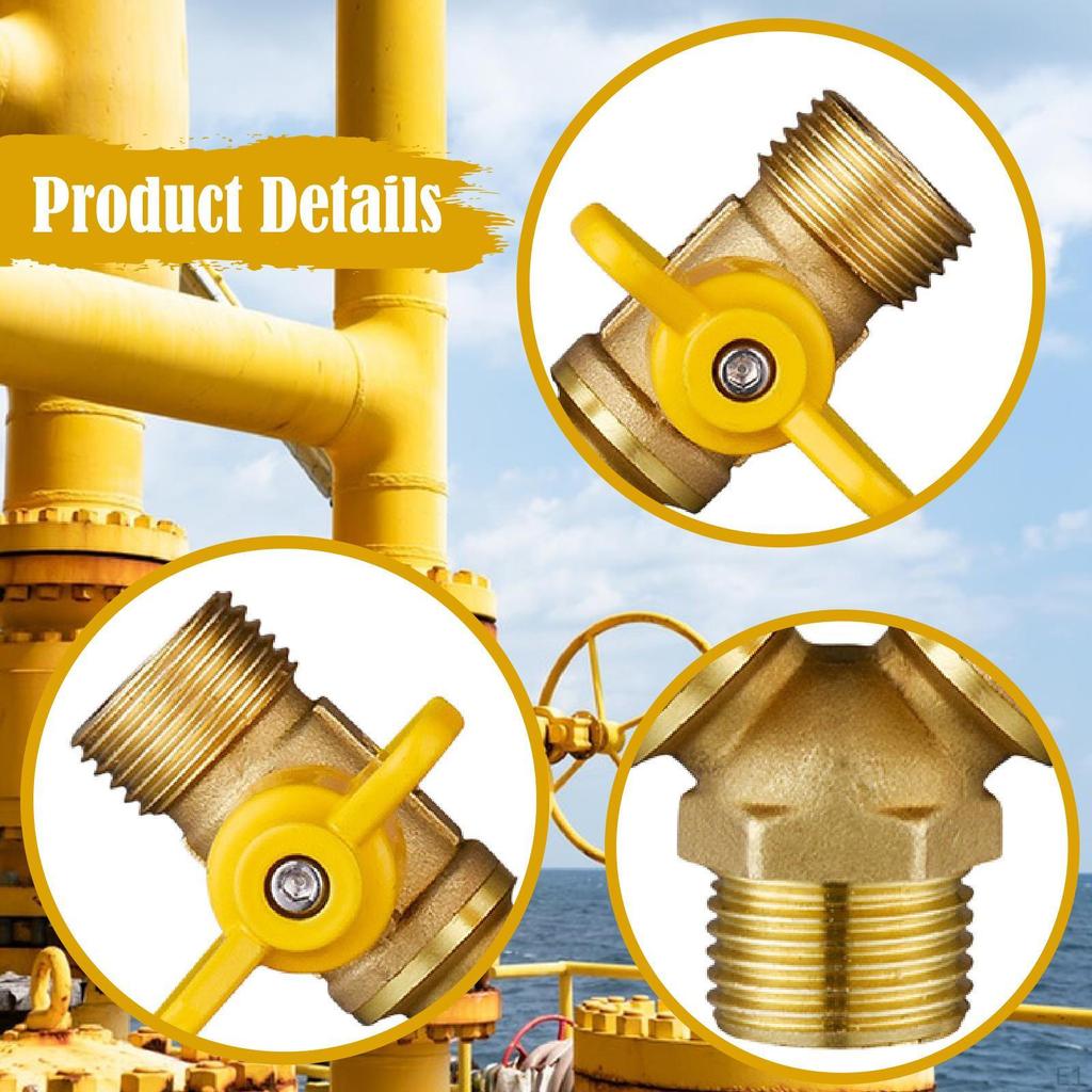 Трехходовой запорный клапан Y-образной формы Газовый шаровой Компактный Запасной Разветвитель шланга Соединитель с