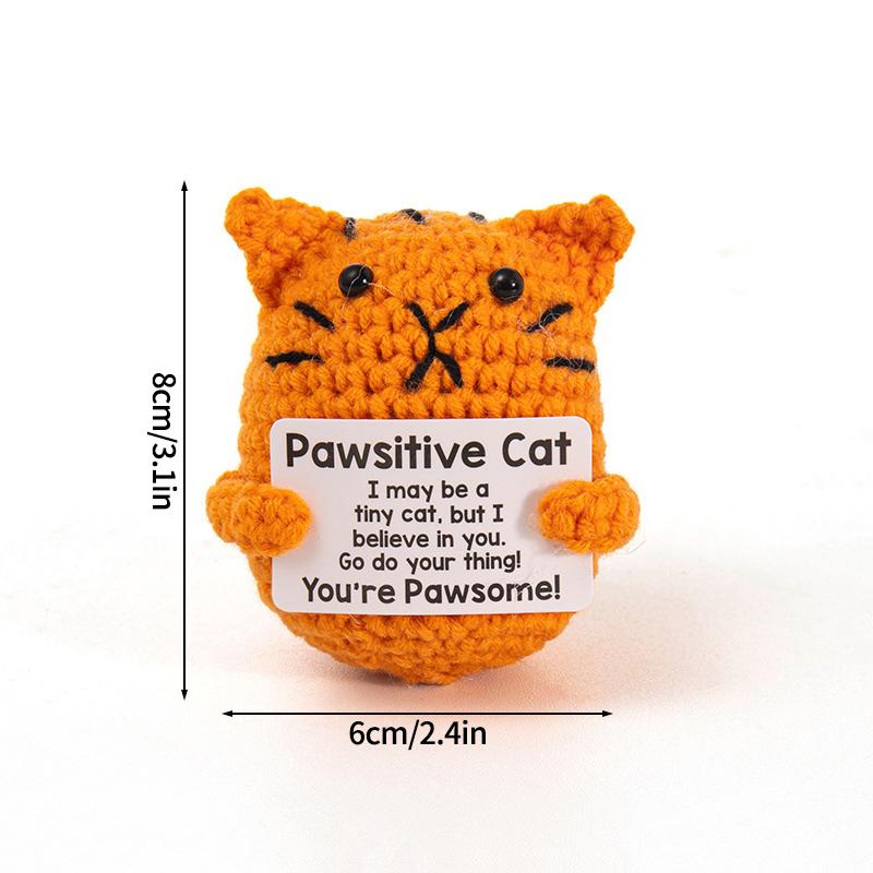 Positive Mini Animals Doll Crochet Bee Doll With Card Handmade Knitted Animals Inspirational Doll Thank You Gift For Women Men