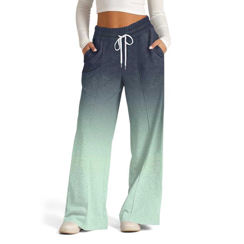 Women's Wide-leg Casual Pants High Waist Gradient Sports Pants