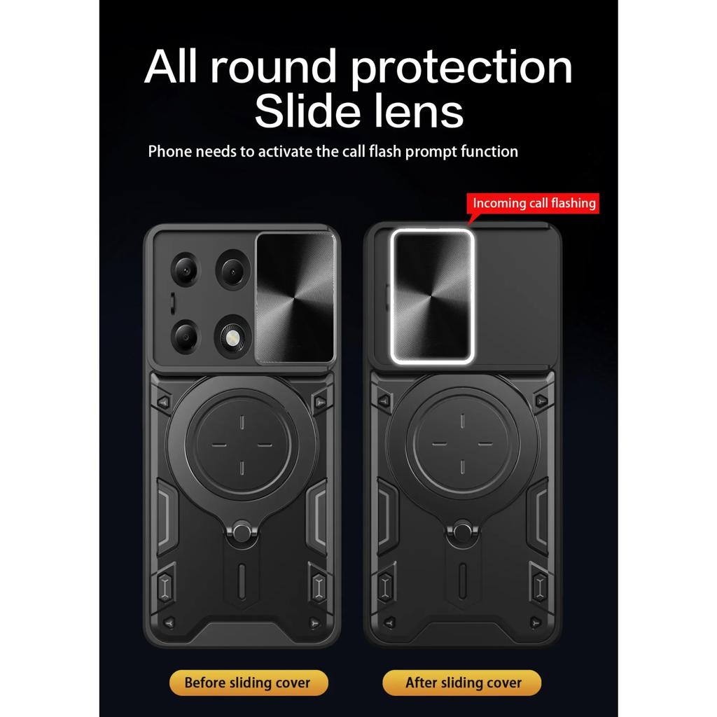Противоударный магнитный чехол для Redmi Note 13 Pro 5G 4G Note13 Pro plus POCO X6 Pro 5G, кольцо-подставка для объектива камеры, защитная крышка