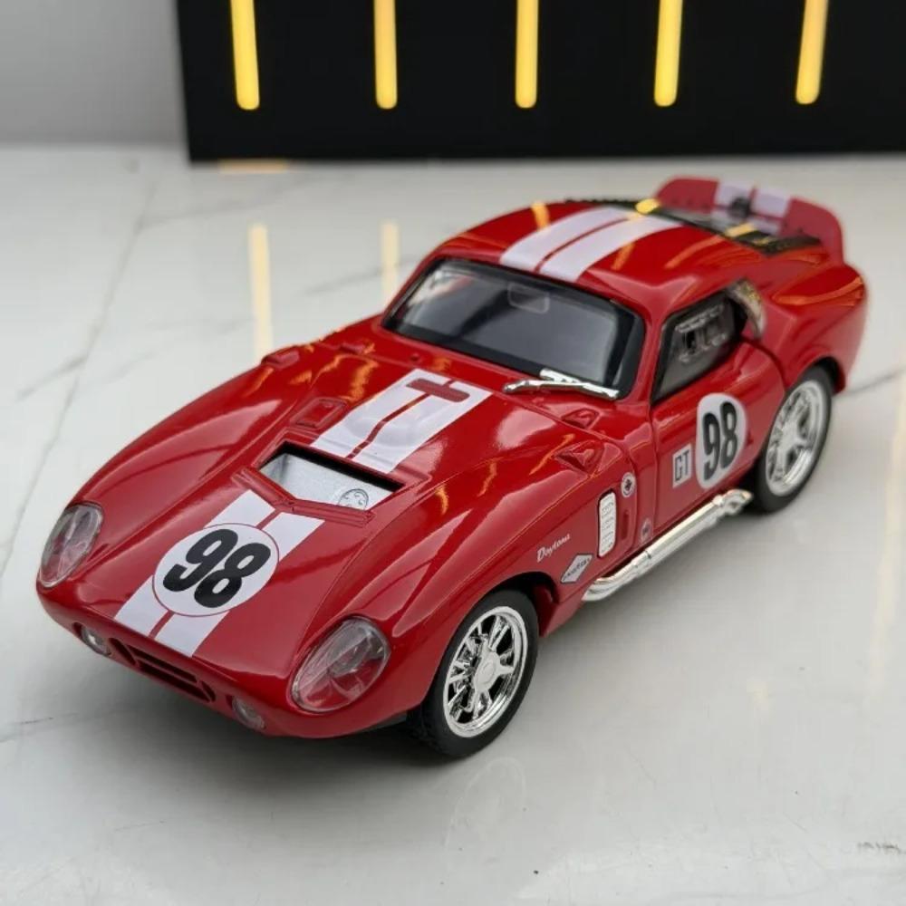 Модель спортивного автомобиля Ford Shelby Cobra 1/32 Звук и свет Игрушечный автомобиль с инерционным механизмом Украшение Коллекция для мальчиков Миниатюрная машина