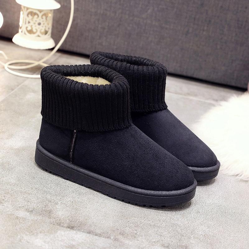 Женские зимние ботинки с толстой подошвой, нескользящие, новые зимние теплые ботинки 2025 года, с одной педалью, с набивкой и утолщенным хлопком