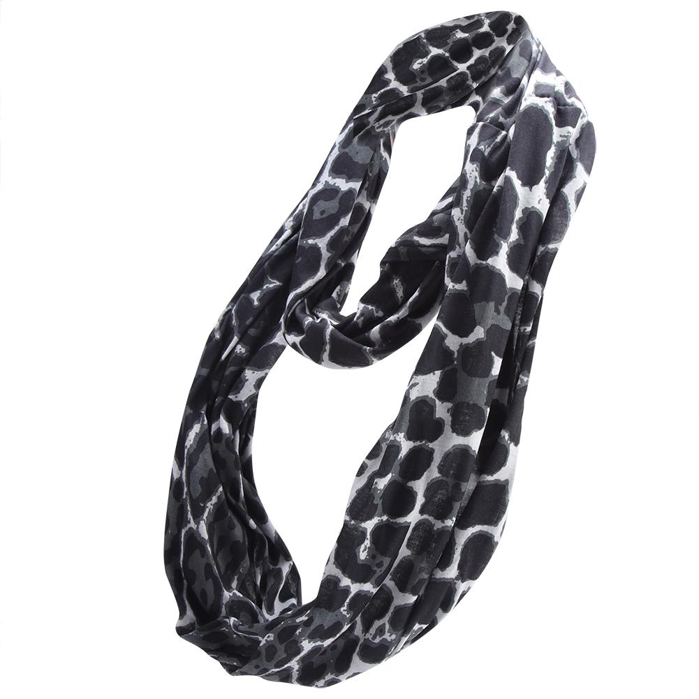 Reusable Loop Scarf Storage Bag with Zipper for Wallet Pocket Passport(Silver)