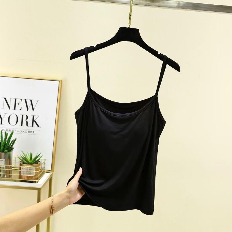 Модальные топы на бретелях-спагетти, базовый танк-топ без рукавов, однотонная женская летняя майка, подходящая ко всему