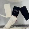 Бант Вязаные Меховые Перчатки Стразы Женские Лолита Митенки JK Аксессуары Перчатки без пальцев Зима