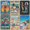 Vintage Tin Art of Summer Surfboards: Ideal for American Bar Backdrops and Home Decor Wall Murals