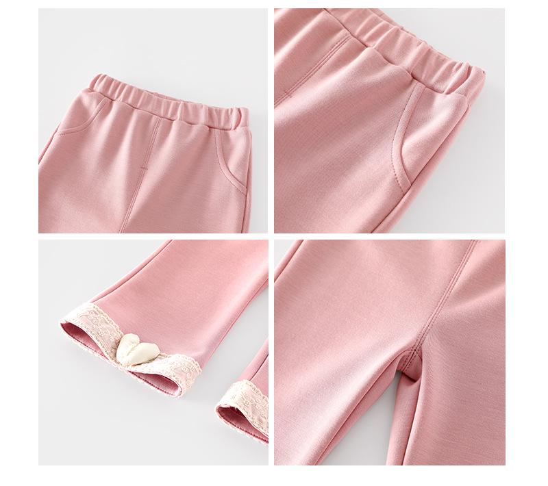 Осенние брюки-клеш для девочек в корейском стиле с дизайном в виде сердечек