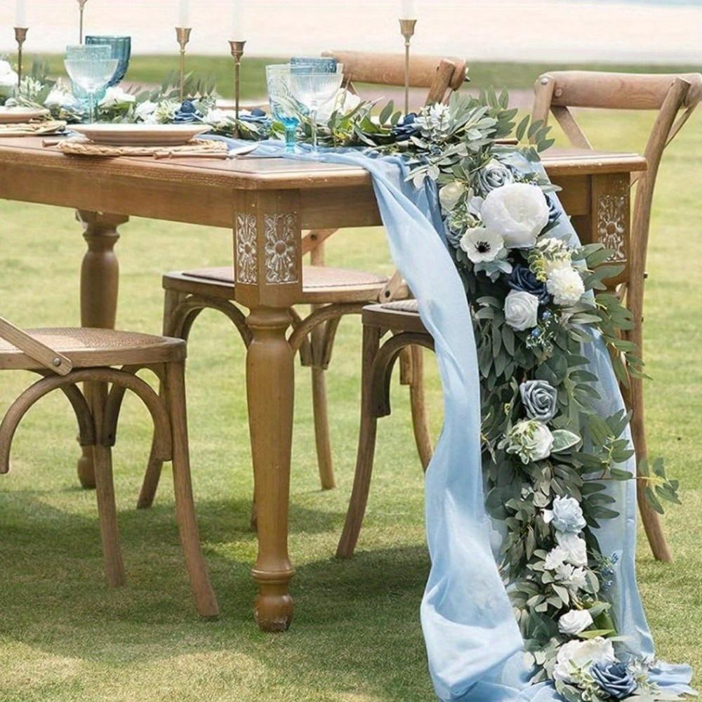 Гирлянда из листьев эвкалипта ивы с цветком, ручная работа, свадебный декор для стола в виде возлюбленной, арка, фон, украшения для свадебного декора на открытом воздухе, 1,8 м