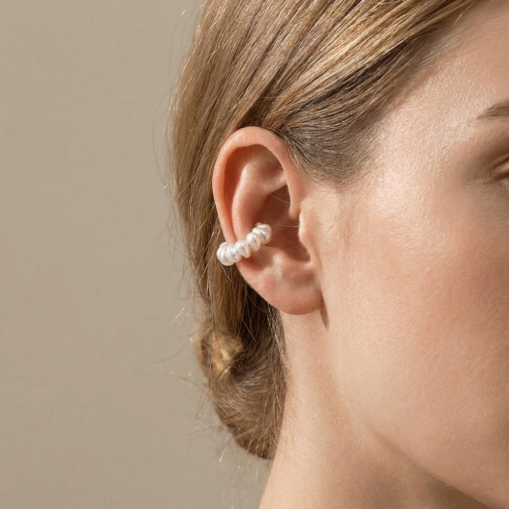 Golded C-shaped Ear Clip Imitation Pearl Gold Jewelry Elegant C Shape Ear Cuff  Jewelry
