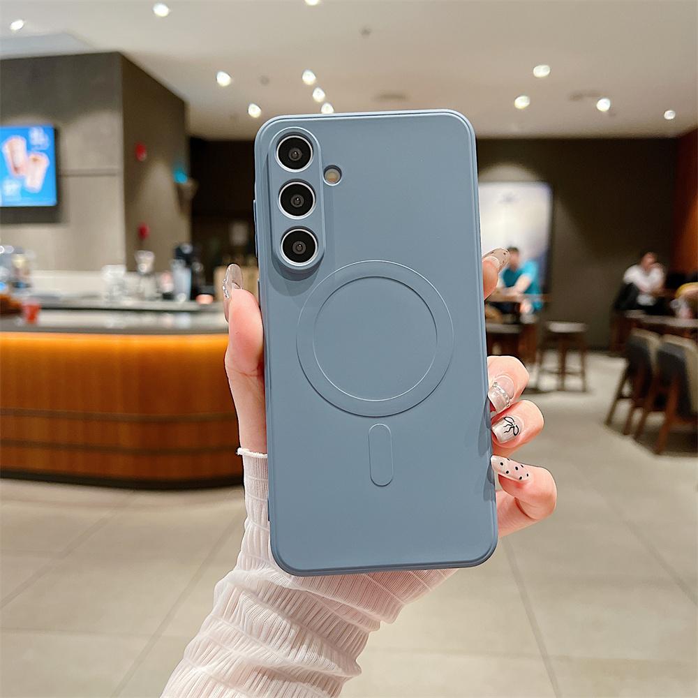 Модный красочный силиконовый магнитный чехол для телефона для Samsung Galaxy A57 A37 A27 A17 A07 A56 A16 A36 A26 A55 A35 A15 Беспроводная зарядка Защитная крышка для камеры