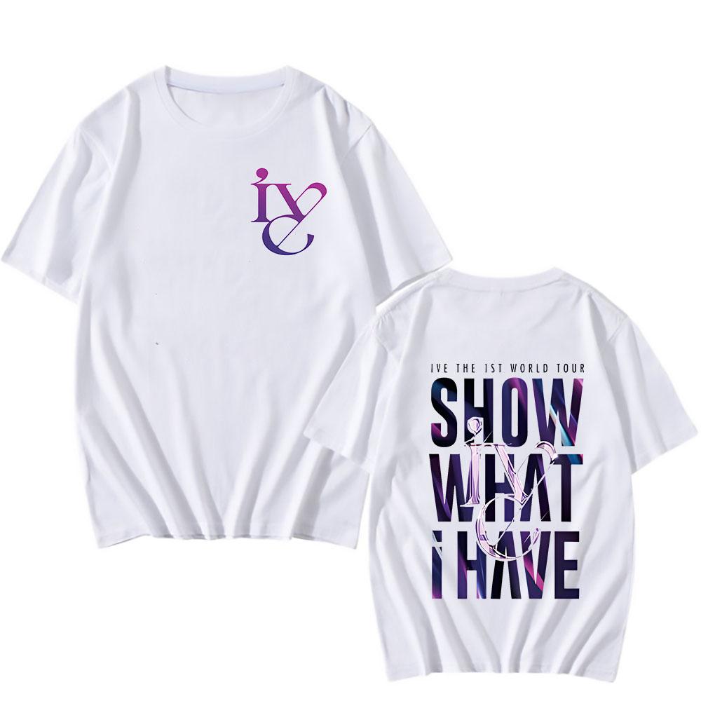 IVE Kpop T-shirt 2024 The 1ST World Tour Show What I Have Merch Crewneck Short Sleeve Tees Men Women Streetwear Fashion Clothes