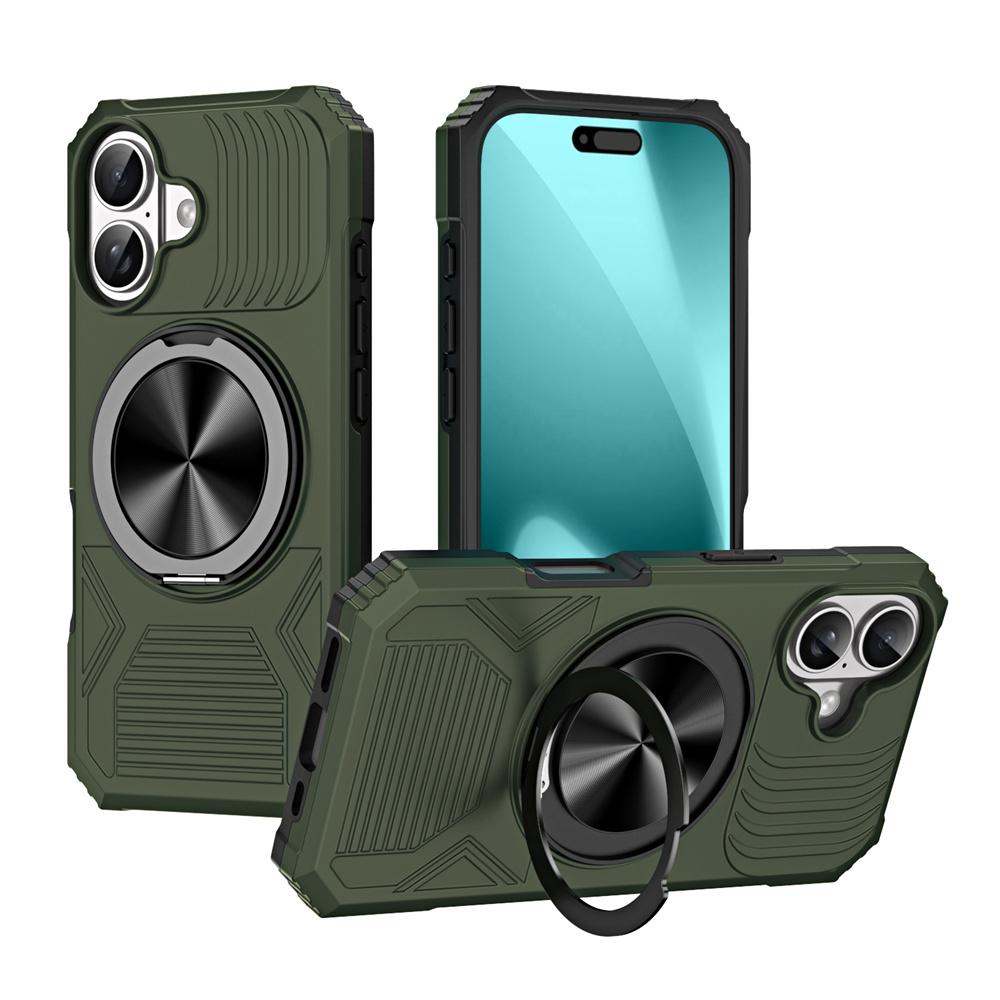 Dual Layer Armor Magnetic Folding Stand Phone Case For iPhone 16 17 Pro Max Air 15 14 13 12 Non-slip Protector Back Cover