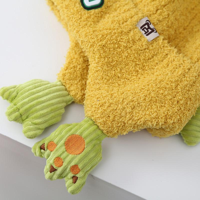 Осенне-зимняя шапка, милая мультяшная шапка с изображением динозавра, теплая ветрозащитная шапка для защиты ушей, утолщенная детская шапка, подарки