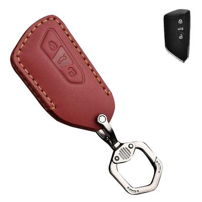 Чехол для ключа для Volkswagen, Чехол для смарт-ключа, Крышка для ключа, Натуральная кожа, 3 кнопки MT,