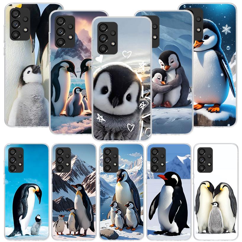 Penguins Love At The North Pole Phone Case for Samsung Galaxy A17 A16 A15 A14 A13 A57 A56 A55 A54 A53 A37 A36 A35 A34 A33 A26 A2
