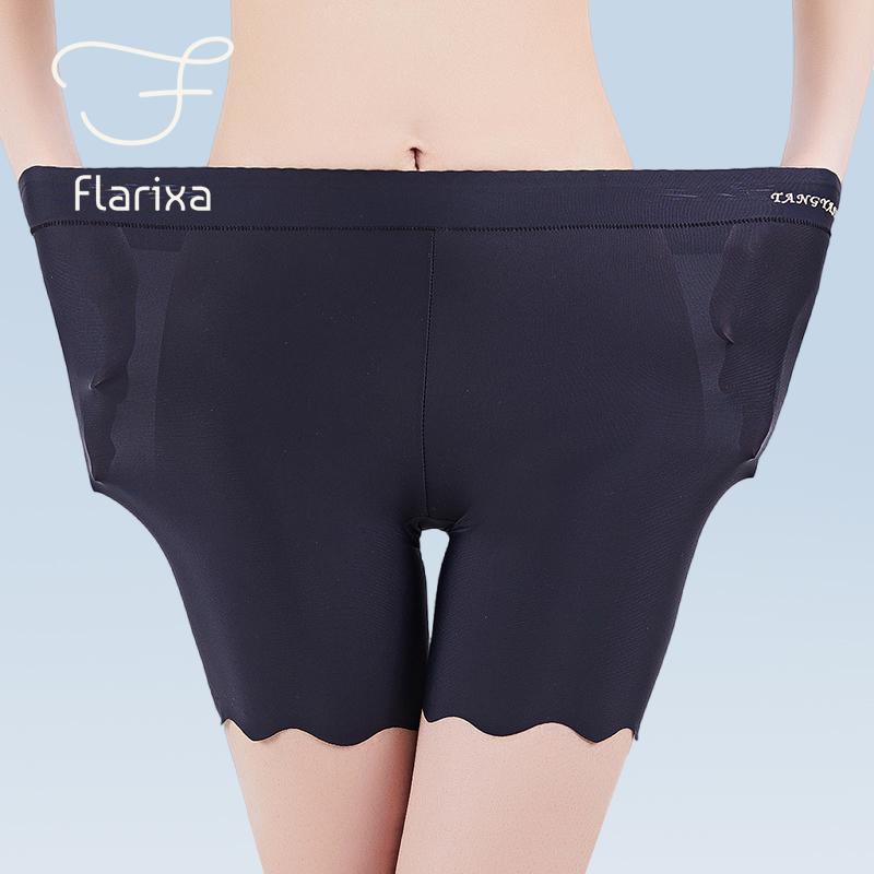Flarixa Seamless Ice Silk Safety Shorts for Women Plus Size Safety Pants Summer High Waist Shorts Under Skirt Boxer Panties 4XL