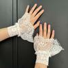 Сделай сам Съемное кружево Ажурный Короткий Ложный Рукав Сетчатый Декоративный Эластичный Напульсник Съемная Расширяющаяся Манжета-Раструб