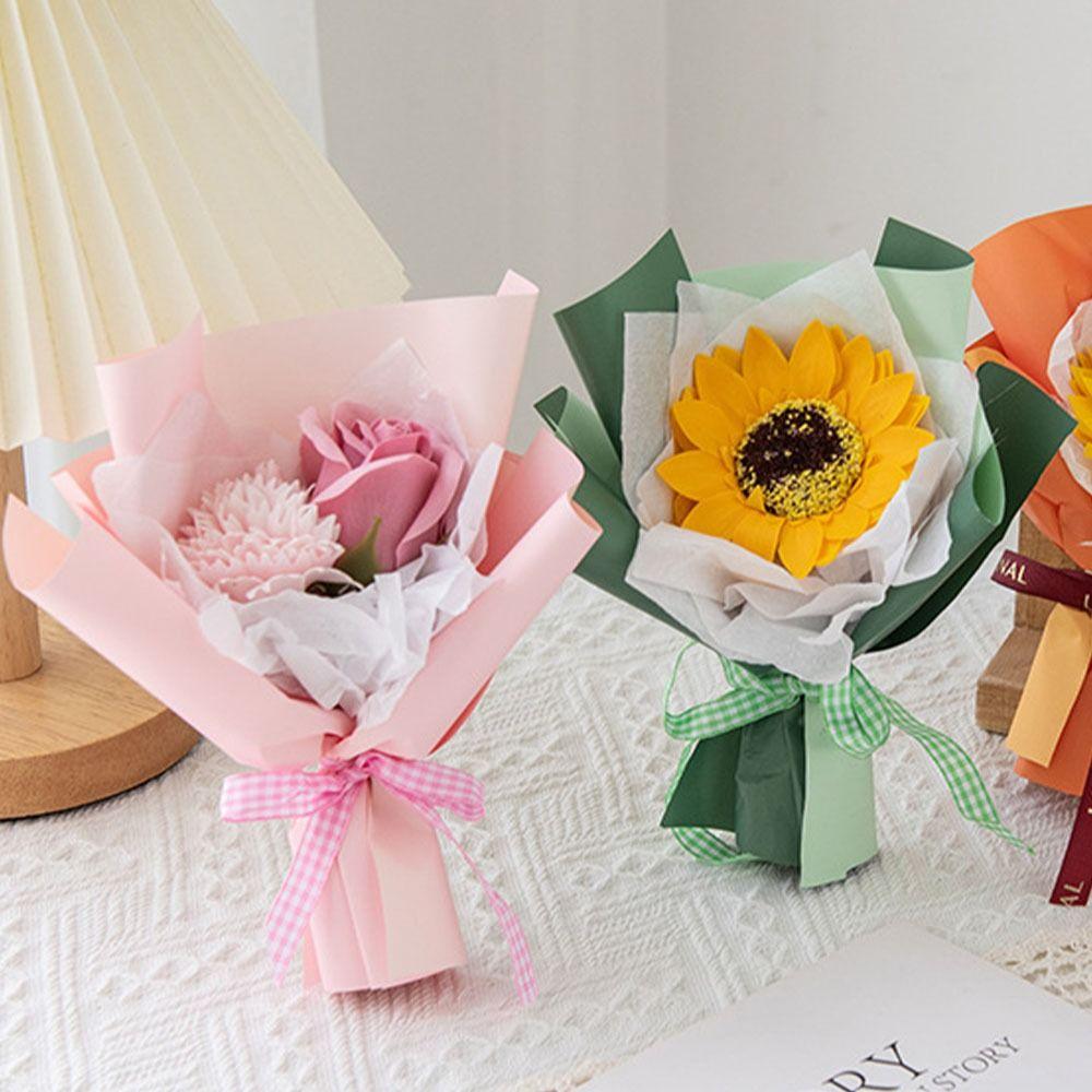 Carnation Rose Artificial Sunflower Flowers DIY Simulation Flower Dried Flower Soap Flower Wedding