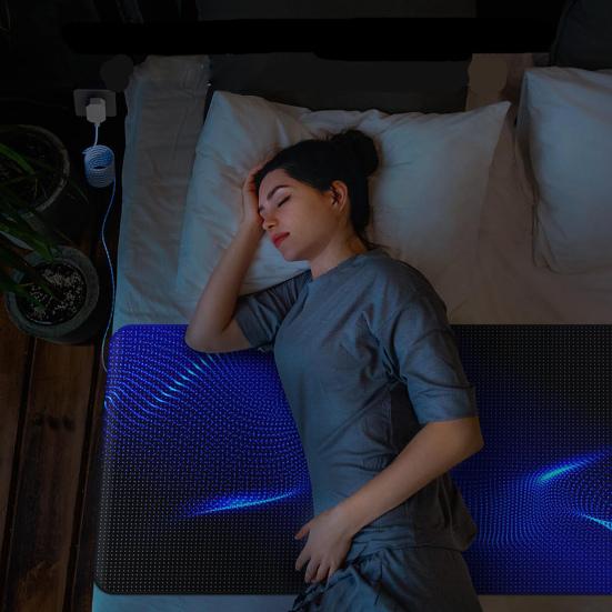 Матрас для заземления для сна, противоскользящий, водонепроницаемый, искусственная кожа с заземляющим шнуром, снимает мышечную боль, улучшает