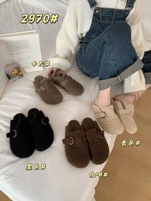 Биркенштоки на плоской подошве, шлепанцы одним словом, обувь Мао Мао с головой-мешком, женская, 25 новинка осени и зимы, повседневная одежда, шлепанцы одним движением, женская обувь