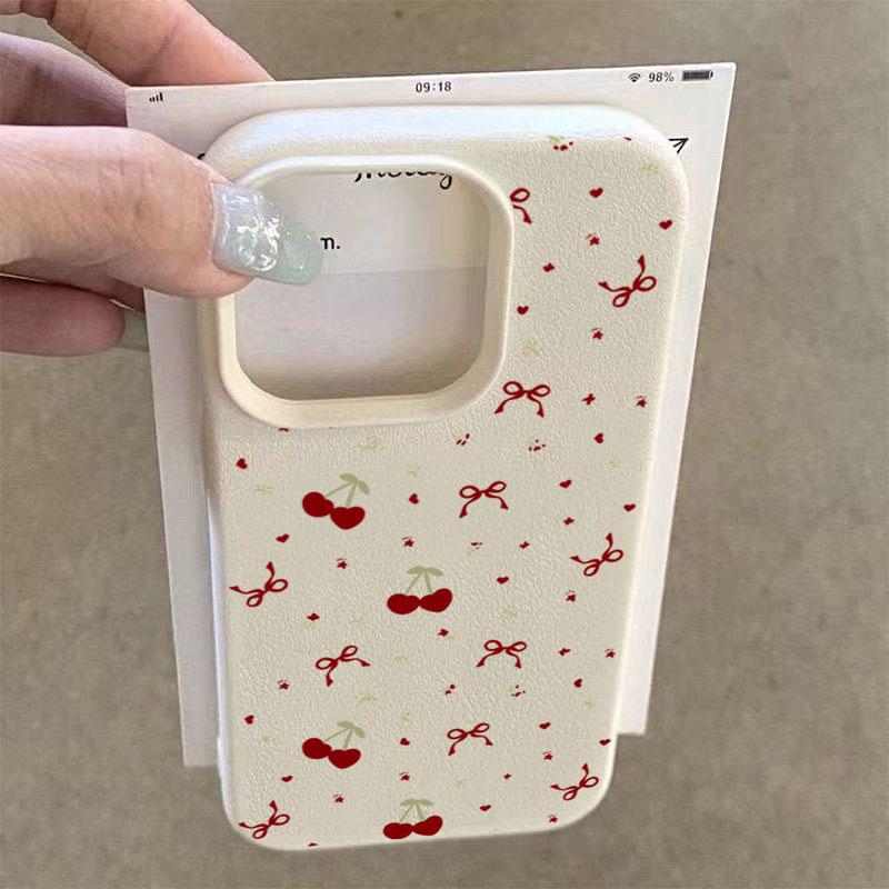 Чехол для телефона с узором из вишни и личи для Samsung S26 S25 Ultra Cases Galaxy S24 FE S23 Plus S22 A16 A26 A36 A56 A55 A54 5G Cover