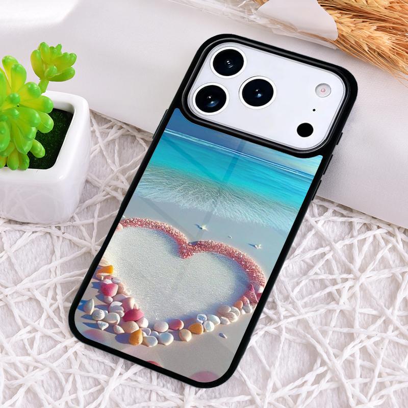 Чехол для телефона «Пляж Море Любовь» для iPhone 17 Air 16 15 11 12 14 13 Pro Max Ударопрочный чехол