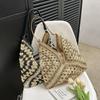 Women Straw Tote Bag Large Capacity Vintage Vacation Shoulder Bag Casual Handbag Designer Hollow Summer Beach Bag