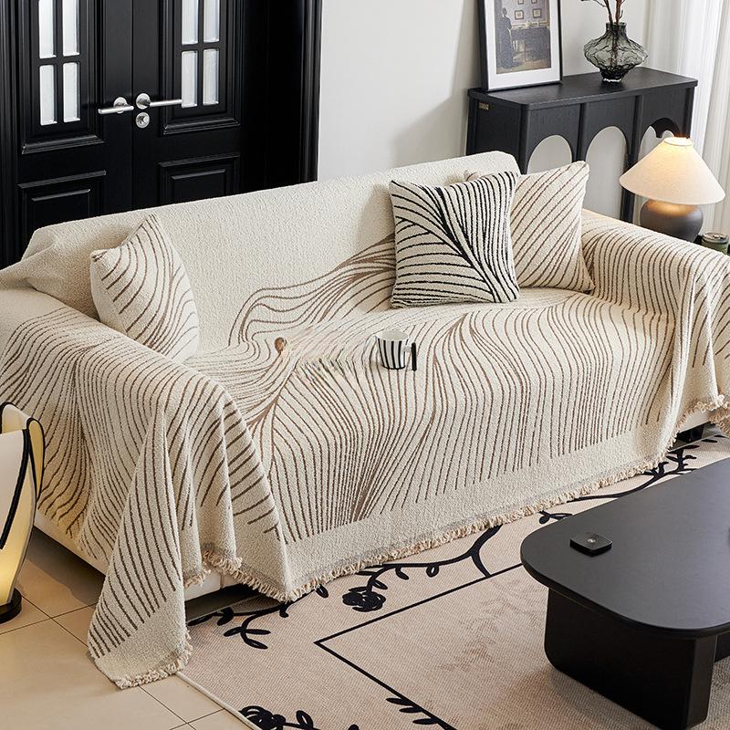 Ткань, шерстяная пряжа, полоска для дивана, полотенце, универсальный нескользящий чехол на четыре сезона в скандинавском стиле, цельный чехол, детский слинг