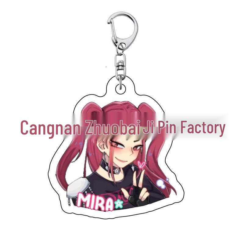 K-pop Брелок для ключей с женской группой «Охотники на демонов»: Милый акриловый брелок для школьной сумки Lumi, Zoe, Mira & Qin Yu