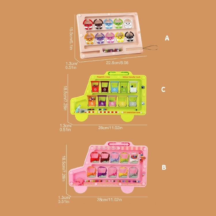 Обучающая головоломка для дошкольников, когнитивная игрушка, магнитный лабиринт с бусинами, игрушка для сортировки цветов для детей, сенсорное развитие