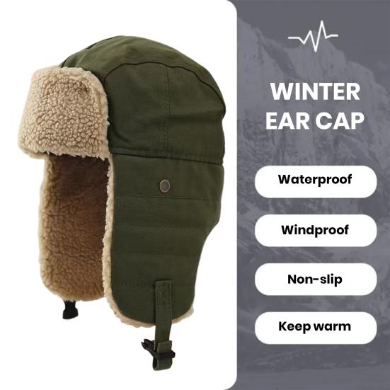 Unisex Winter Hat Thickened Fleece Lined Ear Protection Windoroof Buckle Fasten Heat Retention