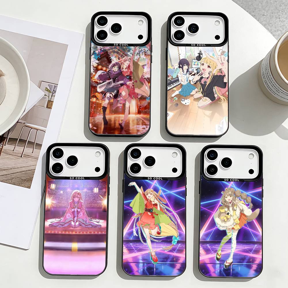 C-Cosmic Princess Kaguya Phone Case For iPhone17,16,15,14,13,12,Pro Max Black Colored Silver Plated Inside Cover
