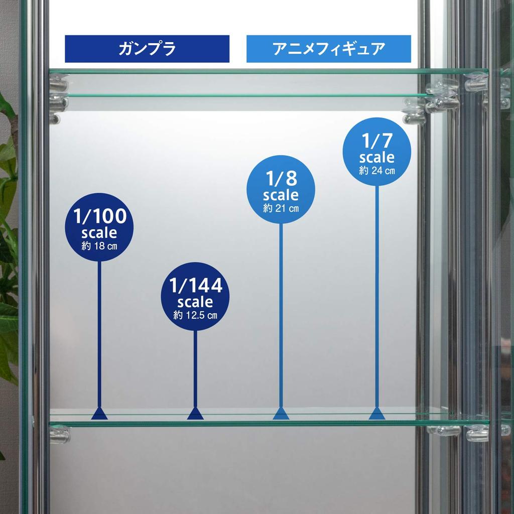 Футляр для коллекционной фигурки Fuji Boeki, 4 яруса, ширина x глубина x высота 120 см, белое закаленное стекло, заднее зеркало в сборе, товар 97338 42,5 36,5