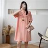 Maternity and Nursing Summer T-Shirts: Fashionable, Loose-Fit, Short-Sleeve Mid-Length Dresses with Printed Designs