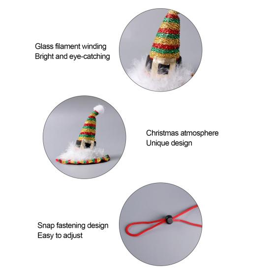 Кошачья рождественская шляпа Питомец Блестящая золотая рождественская шляпа Шляпа для щенка с перьями для кошек и маленьких собак Реквизит для фото Праздничный наряд