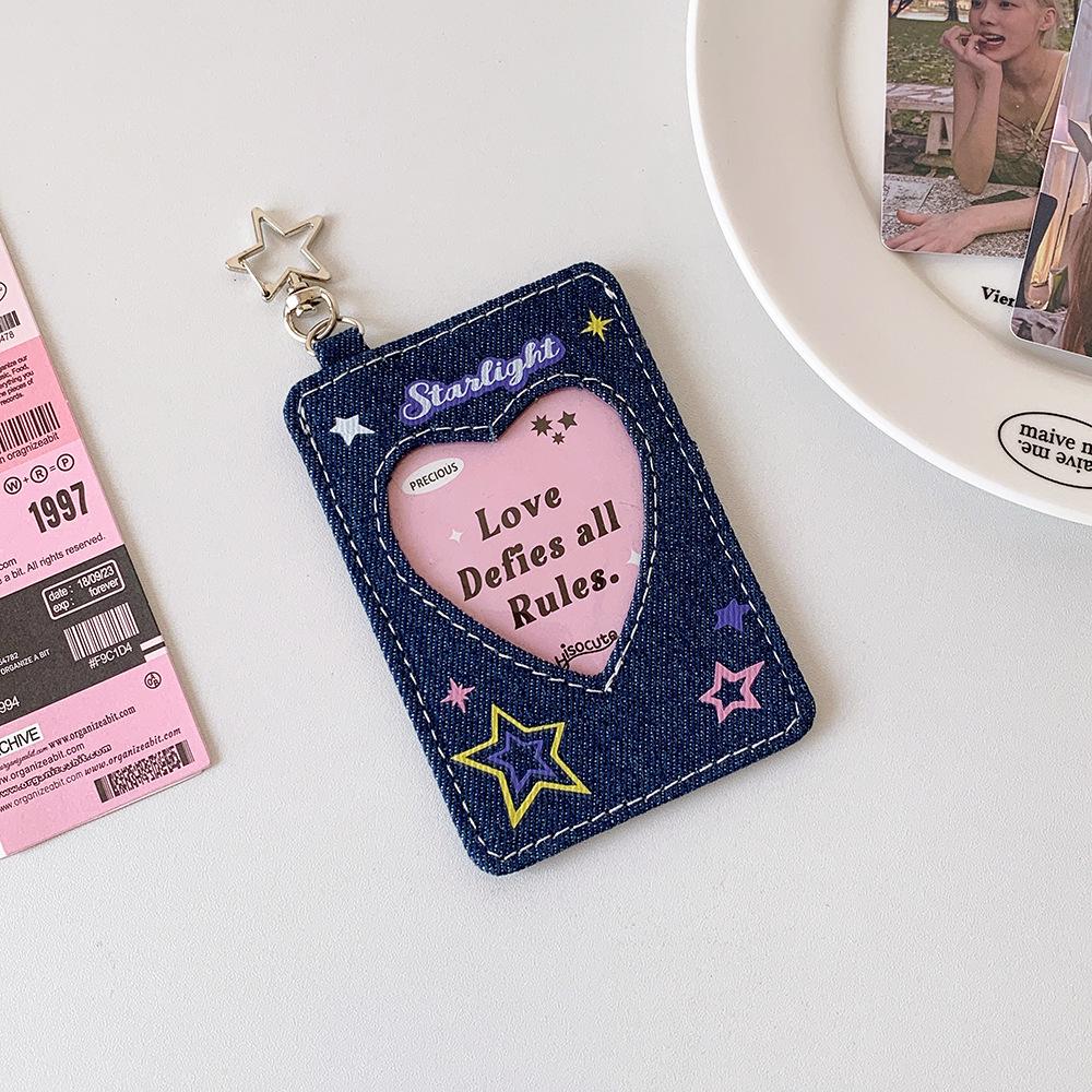 Denim Star Y2K Card Holder & Keychain Pendant