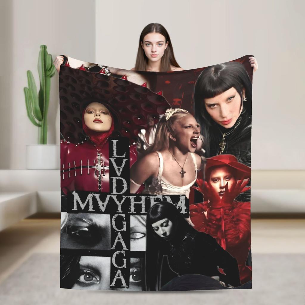 Lady Gaga Mayhem 2025 Album Blanket Super Soft Plush Bedding Throws For Couch Chair Travel Flannel Bedspread Bed Cover