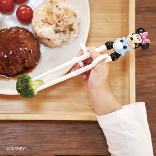 EDISONmama Edison Chopsticks I, 16cm, for ages 2-preschool, Right-Handed, Disney Mickey Mouse with Ring, 3D Design