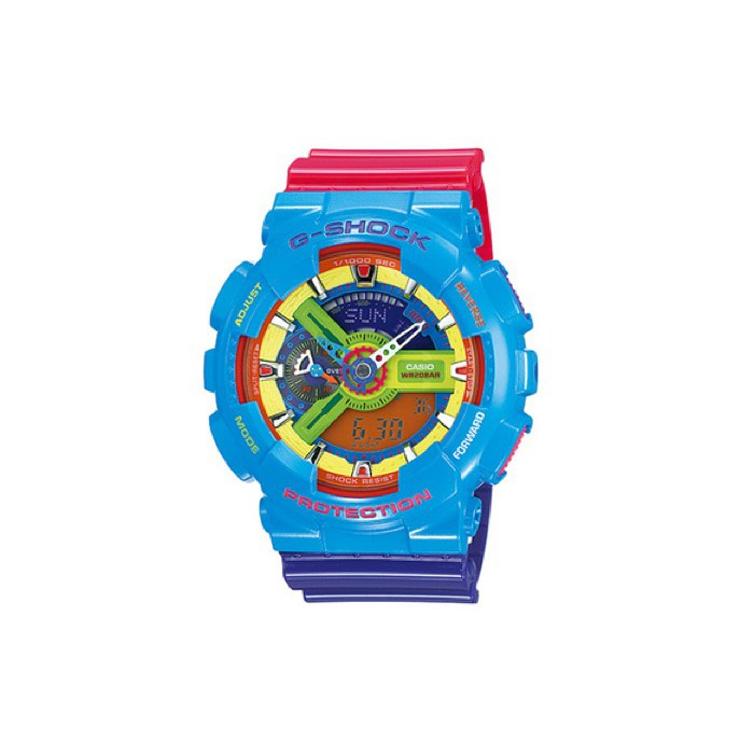 Casio Мужские часы Синие с двойным дисплеем (жидкокристаллический/аналоговый) Серия GA-110F-2DR GA-110F-2DR