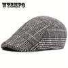 Винтажная клетчатая плоская кепка унисекс легкий берет газетчик кепка классическая британская кепка утконос для женщин и мужчин