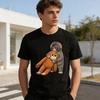 Мужская футболка Punch Monkey Шея Короткий рукав Узор Круглый Пуловер Топы Эластичная посадка Однотонный