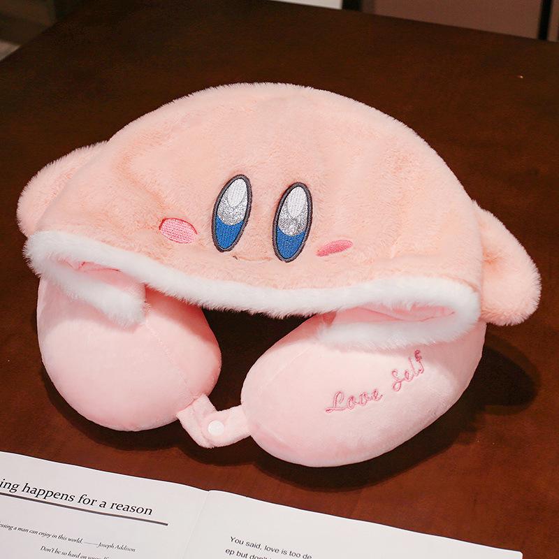 Мультяшная U-образная дорожная подушка для шеи с капюшоном - Подарок для девочек