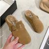 Fashionable Shoes and Slippers for Women, Fleece Half-slippers, Retro Back-toe Thick-soled Shoes for Women