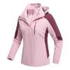 Men Womens Waterproof Jacket 3-in-1 Windbreaker Winter Coat Fleece Inner for Rain Snow Solid Color Contrast Color Can Be Removed