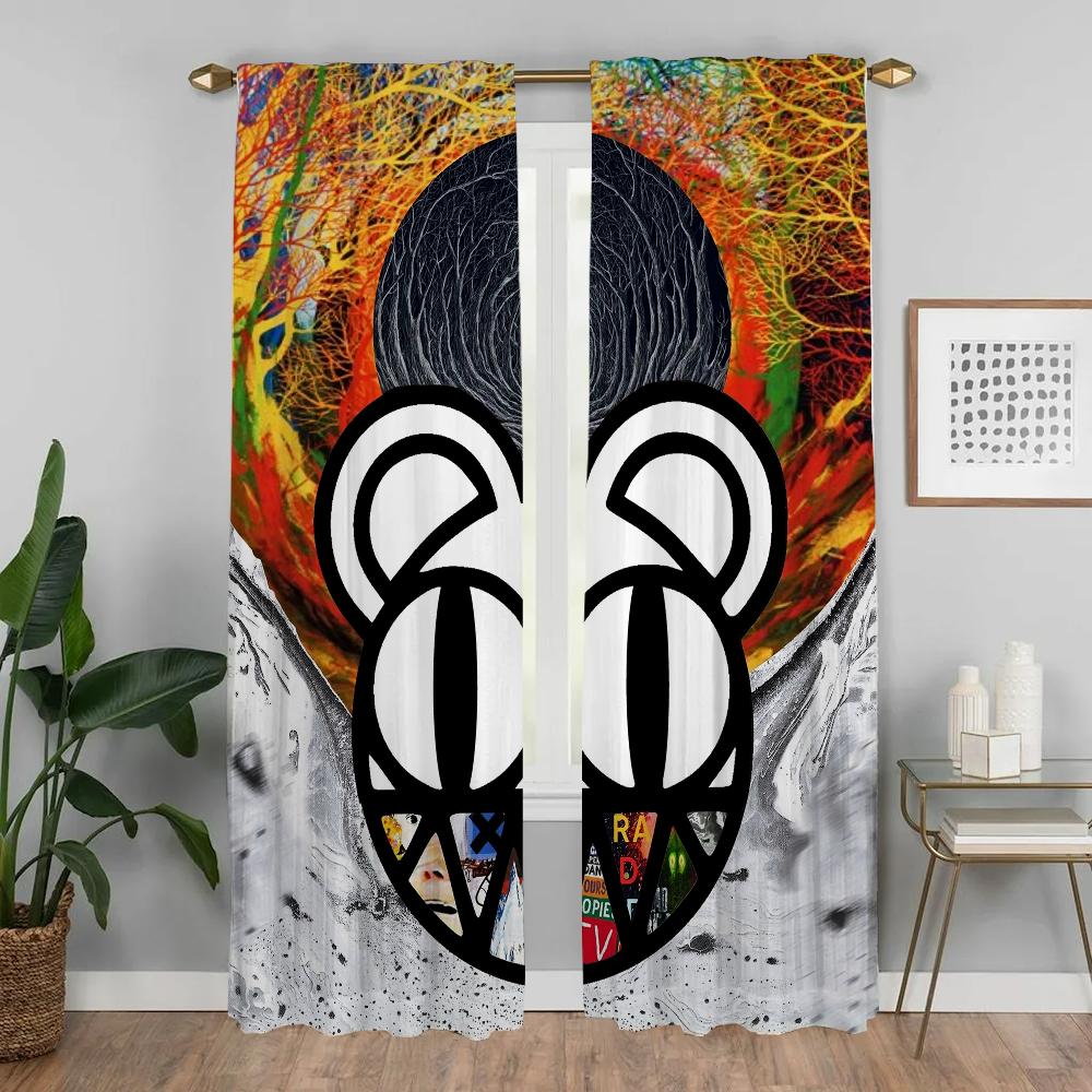 Тюль Radiohead для спальни, гостиной, занавески для украшения кухни на Хэллоуин, занавески для камеры, домашний интерьер, 2 шт.
