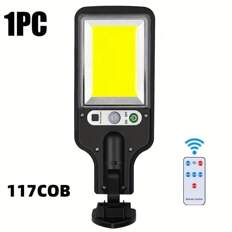 108 COB датчик уличного освещения 3 режима освещения наружные водонепроницаемые защитные солнечные лампы для сада патио дорожка дистанционное управление свет